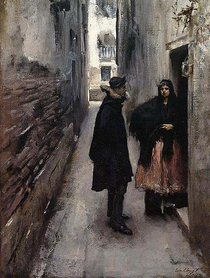 John Singer Sargent A Street in Venice Spain oil painting art